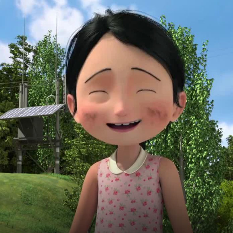 رسوم متحركة تطرح قصة طفلة خجول اسمها تيانتيان الذي انتقلت هي وعائلتها 