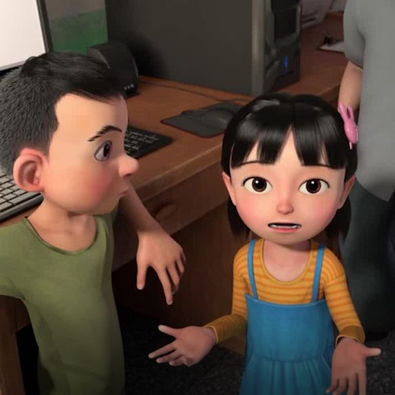 رسوم متحركة تطرح قصة طفلة خجول اسمها تيانتيان الذي انتقلت هي وعائلتها 