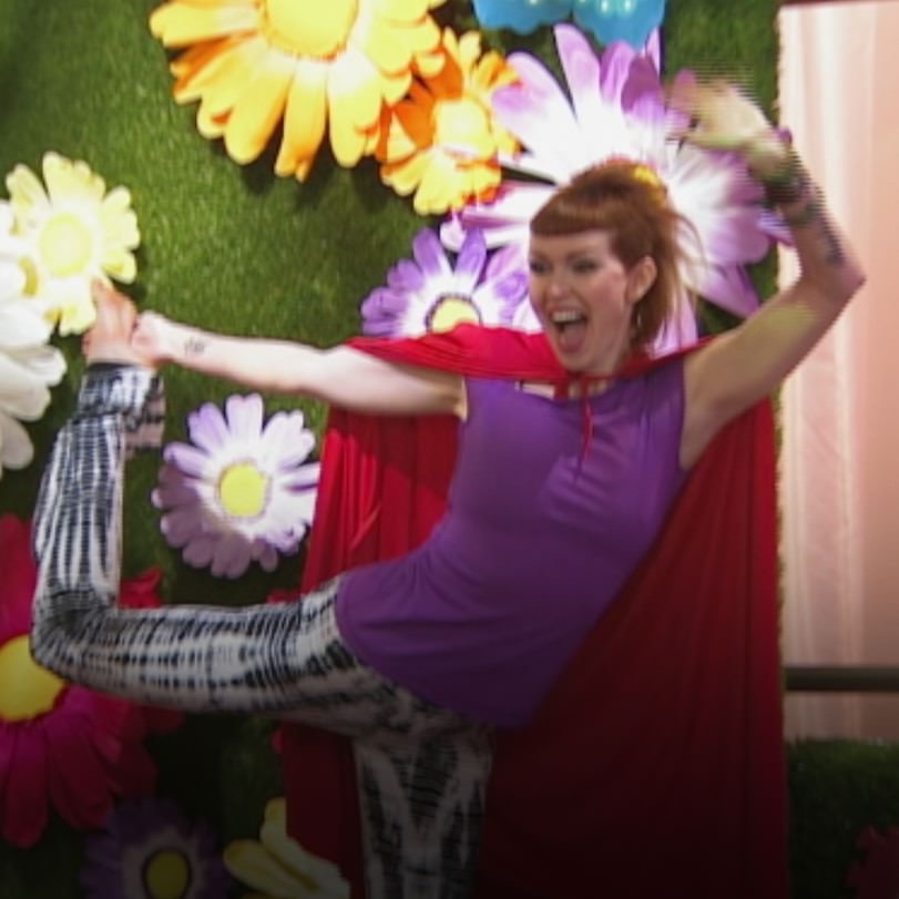 The super heroes at Yogapalooza will practice their heroic yoga moves.